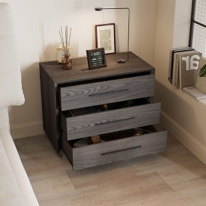 Famapy Dark Gray 3-Drawer Nightstand,Modern Chest of Drawers,Bedside Organizer/End Table,Bedroom,Living Room & Home Office Essential - 1 of 4