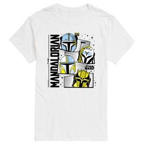 Men's - Star Wars - The Mandalorian Mando Helmet Grid Short Sleeve Graphic T-Shirt - 1 of 4