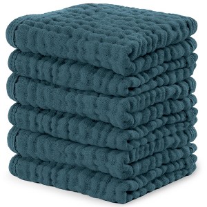 Baby Washcloths Muslin Cotton, Large 10”x10” by Comfy Cubs - 1 of 4