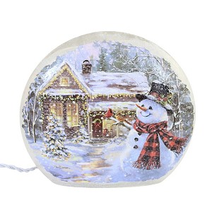 Stony Creek 6.25 In Delightful Snowman Sm Round Orb Christmas Electric Pre-Lit Novelty Sculpture Lights - 1 of 3