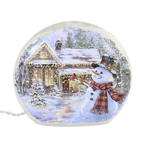 Stony Creek Snowman With Scarf Lighted Vase - One Lighted Vase 12.0 Inches  - Snowflakes Christmas - Emr1302 Ear Muff - Glass - Multicolored : Target