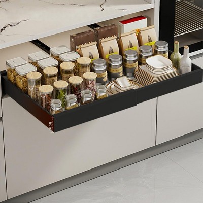 Adjustable Pull-Out Cabinet Organizer, Expandable Sliding Drawer & Roll-Out Shelf for Kitchen Storage