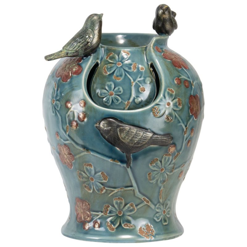 Blue Verdigris Bird Indoor Water Fountain with LED Light and Pump - Foreside Home & Garden, 4 of 9