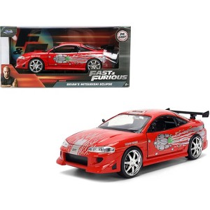 Brian's Mitsubishi Eclipse Red with Graphics Remix "The Fast and The Furious" (2001) Movie 1/24 Diecast Model Car by Jada - 1 of 4