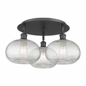 Ithaca - 3 Light Flush Mount In Industrial Style-10.5 Inches Tall and 21.75 Inches Wide - 1 of 1