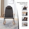 SKRAN Adjustable Headrest Pillow Rocking Chair, Leather Upholstered Glider Rocker with High Backrest for Nursery, Bedroom, Living Room (Dark Gray) - 4 of 4