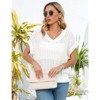 Coolmee Womens V Neck Summer Pullover Sweater Vests Cap Sleeve Tops Casual Loose Fit Lightweight Knit Vest Tops - 3 of 4