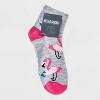 Women's Studious Flamingo Ankle Socks - Heather Gray/Pink 4-10 - 2 of 3