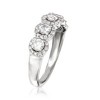 Ross-Simons 1.00 ct. t.w. Diamond 5-Stone Halo Ring in 14kt White Gold - 3 of 4