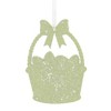 Holiday Ornament Egg Basket Glittered Ornament Wood Easter Laser Cut Rl1709 4.0 Inch Egg Basket Glittered Ornament Easter Lasaer Cut Tree Ornaments - 2 of 4