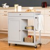Wooden Basic Kitchen Island with 1 Drawer 1 Door and 2 Tiers - Glitzhome - 2 of 4