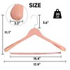 BP4U Premium Wide Shoulder Wooden Suit Hangers, Heavy-Duty Non-Slip Solid Wood Coat Hangers with Locking Bar for Suits & Coats - 2 of 4