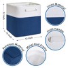 Vtec Trading Blue Linen Fabric Storage Bin Cubes SET OF 4 - 3 of 3