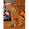 Allegra K Women's Chunky Heels Rhinestone Over the Knee High Boots - 2 of 4