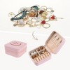 Unique Bargains Travel Letter Design Mini PU Leather Jewelry Box for Women's Girls' Birthday Gift - 2 of 4