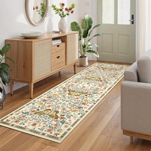 Washable Hallway Runner Rug, Non-Slip Low Pile Farmhouse Carpet, Soft Indoor Floor Mat for Bedroom, Laundry - 1 of 4