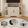 Corner Tv Stand with Power Outlet for TVs up to 55 Inch , Farmhouse Corner Entertainment Center with Adjustable Shelves for Living Room Bedroom - 3 of 4