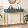 CAVINAS 38 inch Console Table with 2 Drawers,Modern Entryway Table with Stripe Design for Living Room,Hallway,Gray - 2 of 4