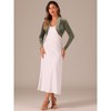 INSPIRE CHIC Women's Long Sleeve Cocktail Party Open Front Cropped Velvet Bolero Shrugs - 3 of 4
