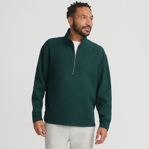 Lands' End Men's Textured Fleece Half Zip - 1 of 4