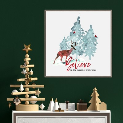Amanti Art Believe in Christmas by Amanti Art Portfolio Canvas Wall Art Print Framed 22 x 22-in.