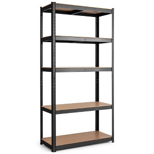 Tangkula 30"x60" Adjust 5 Level Garage Tool Shelf Storage 2000lbs Capacity Black - 1 of 4