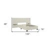 HomeRoots Light Gray Tufted Velvet Upholstered Lighted Full Bed Frame - 3 of 4