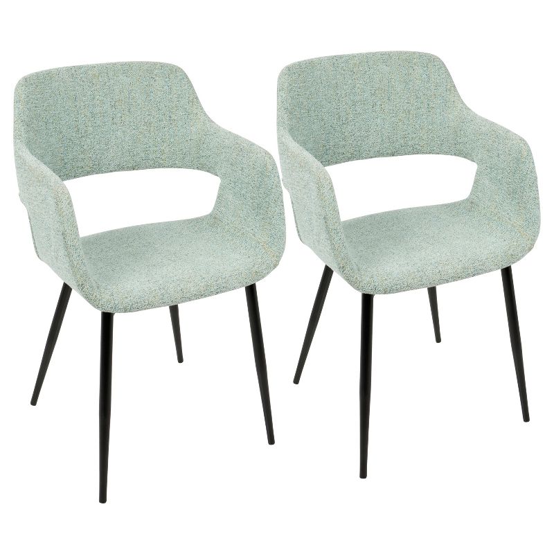 Set of 2 Margarite Mid Century Modern Dining/Accent Chair Pale Green - Lumisource, 1 of 13