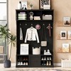 TIRAMISUBEST 57'' Hall Tree with 6 Hooks, Coat Hanger, Entryway Bench, 3-in-1 Design, A Spacious Drawer for Entrance,Living Room - 3 of 4