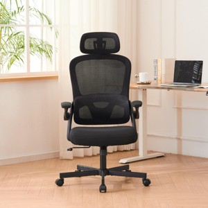 Good Ergonomic Mesh Office Chair With Lumbar Support,Flip-Up Arms,Swivel Desk Chair High Office Chair With Wheels-Cuddlewood - 1 of 4