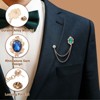 Unique Bargains Gem Hanging Chain Rhinestone Gem Brooch Pins 2 Pcs - 3 of 4