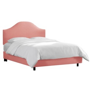 Skyline Custom Upholstered Curved Headboard Bed - Twin - Skyline Furniture , Linen Petal
