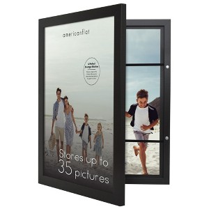 Americanflat 12" x 16" Picture Frame in Black - Quick Change Storage Frame Holds 35 Photos - Engineered Wood Frame with Plexiglass Front - 1 of 4