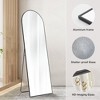 Lirago Floor Standing Mirror, Wall Mirror with Stand - Black,Arched 63"x20"x0.5" - 3 of 4
