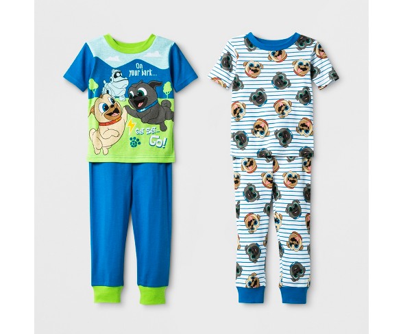 Toddler Boys' 4pc Puppy Dog Pals Pajama Set - Blue 2T