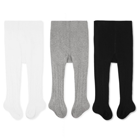 Cozyway Cable Knit Cotton Leggings tights For Toddler Girls 3 Pack White black gray 1 2 Years Old Target