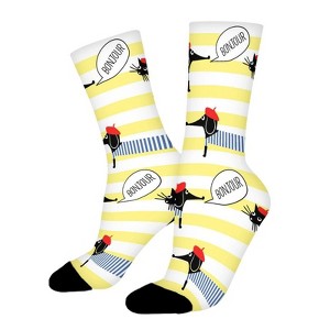Cute Dachshund Women Printed Crew Socks Funny Funky Socks Soft Polyester Novelty Gifts for Artists Men - 1 of 1
