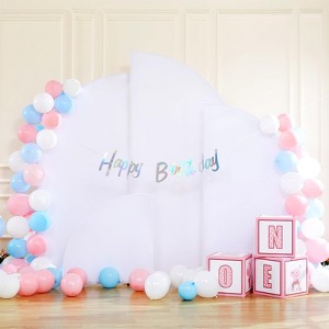 4-Piece Half-Moon Arch Bracket Background Cover - Elastic Screen Decoration, Wedding Arch Decoration, Birthday Party Decoration, White Spandex Cover - 1 of 4