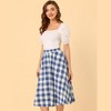 INSPIRE CHIC Women's Skater with Pockets Vintage Midi Checks Flared Skirts - 4 of 4