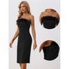 Allegra K Women's Strapless Faux Fur Sleeveless Evening Party Bodycon Dresses - 2 of 4