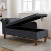 Modern Storage Sofa Recliner With Nailhead Trim, Button Tufted Upholstered Velvet Lounge Chair With Storage And Pillow For Living Room - 3 of 4