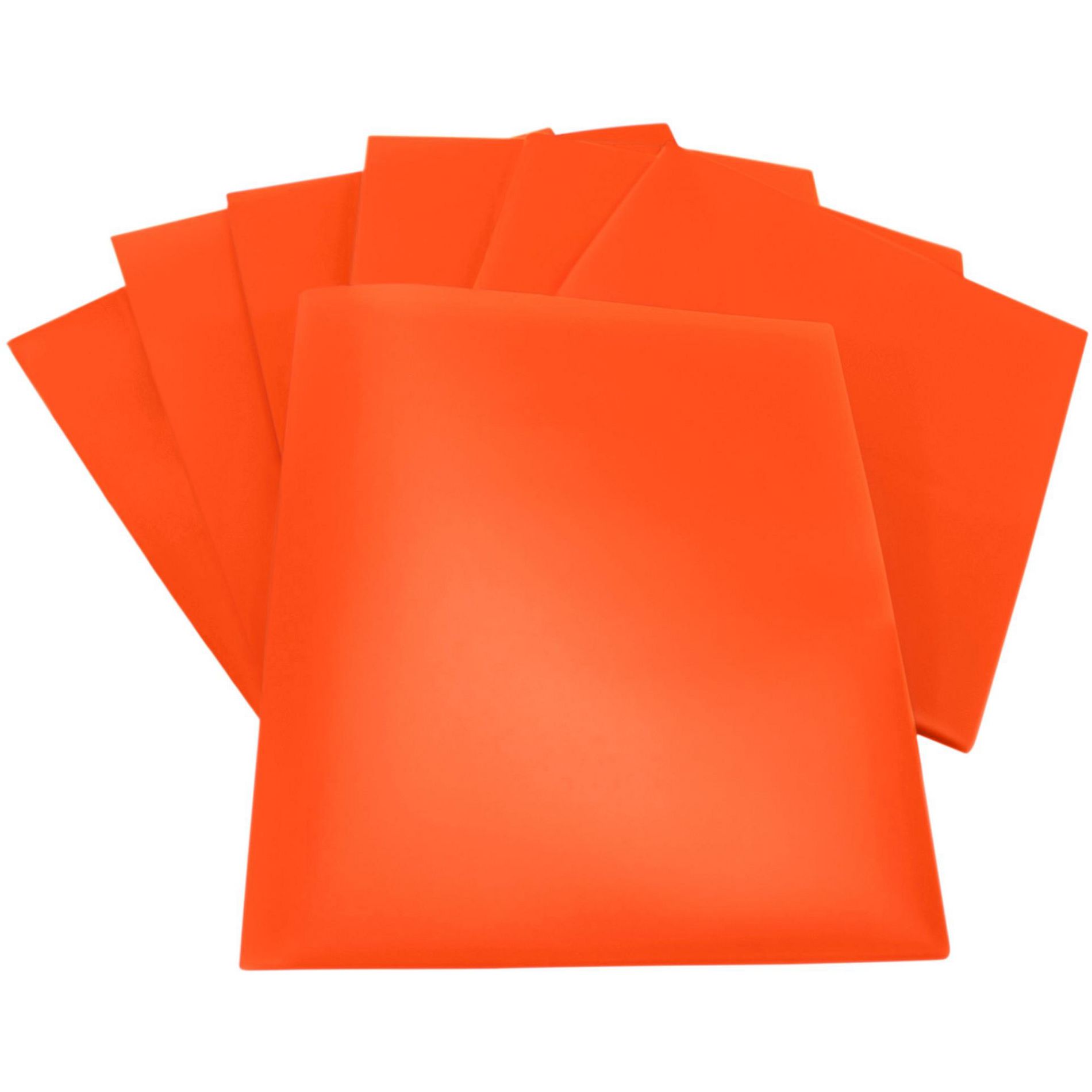 School Smart 2-Pocket Poly Folders, Orange, Pack of 25