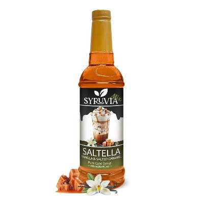 Syruvia SALTELLA Syrup Vanilla Salted Caramel for Coffee 25.4 fl oz Premium Coffee Flavoring Syrup