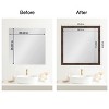 Amanti Art Mirror Makeover Bathroom Mirror Frame Border Kit - Fully Assembled Peel and Stick Frame - Mirror NOT Included - Wildwood Brown Narrow Trim - 4 of 4