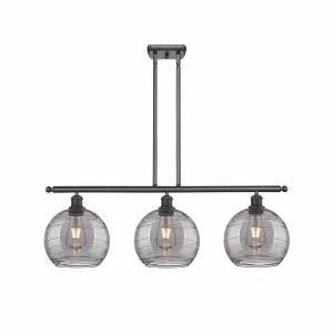 Athens Deco Swirl - 3 Light Island In Industrial Style-11 Inches Tall and 36 Inches Wide - 1 of 1