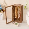 Rotating Wooden Jewelry Organizer with Ring Tray, Necklace Holder & Display Case for Bracelets, Earrings, Gift for Women - 2 of 4