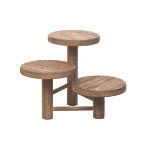 Transpac Wood 11.42 in. Brown Everyday Triple Stand - 1 of 2
