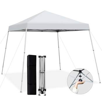 Costway 10x10ft Patio Outdoor Instant Pop-up Canopy Slanted Leg UPF50+ Sun Shelter White