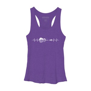 Women's Design By Humans Nature Guitar Heart Beat By Maryedenoa Racerback Tank Top - 1 of 2