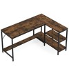 Resenkos Computer Desk, Office Desk, Study Desk,Reversible L-Shaped Desk, Corner Computer Desk with Storage Shelves,Brown - 3 of 3